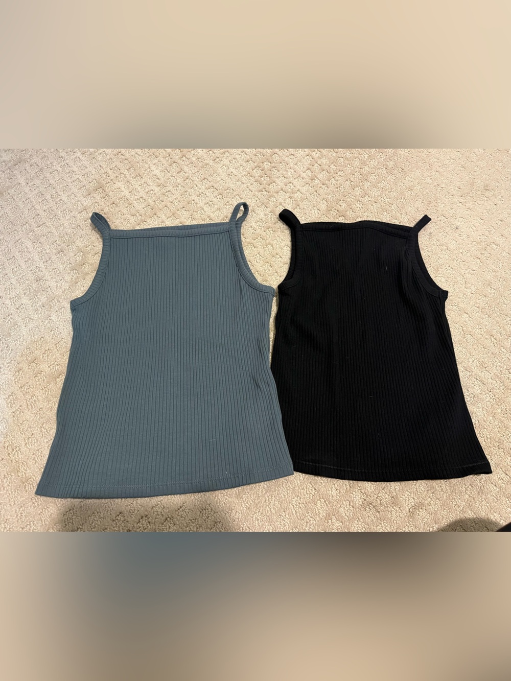 Old Navy Ribbed Tank Tops — Blue-Grey and Black